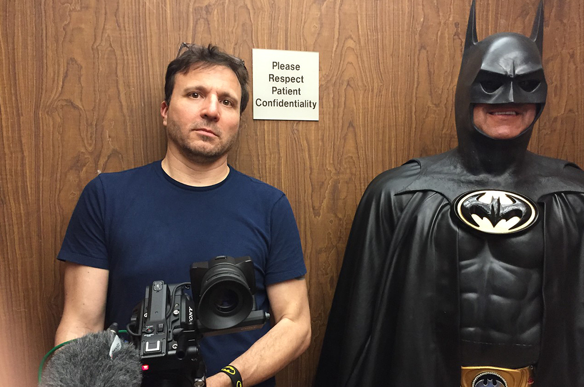 Christoph on set, shooting, Hope For Henry spot, with Batman