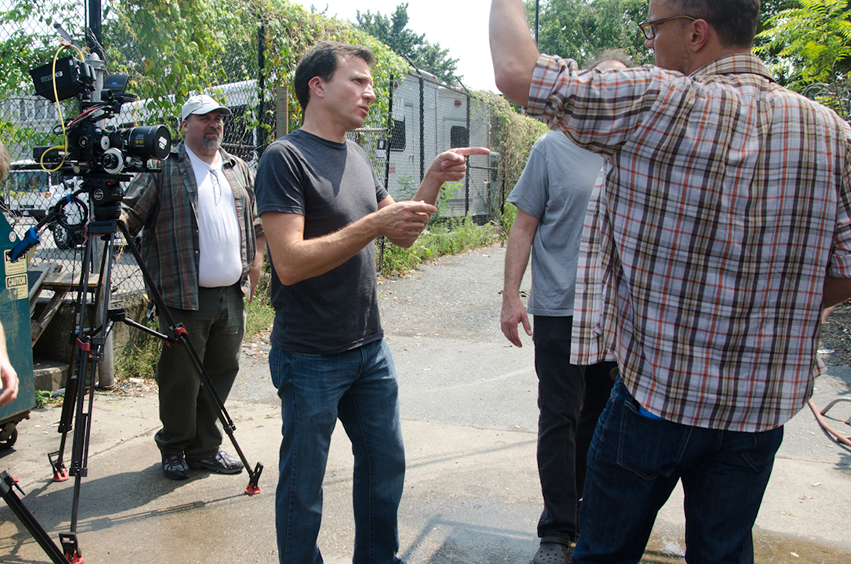 Christoph on location, shooting and directing